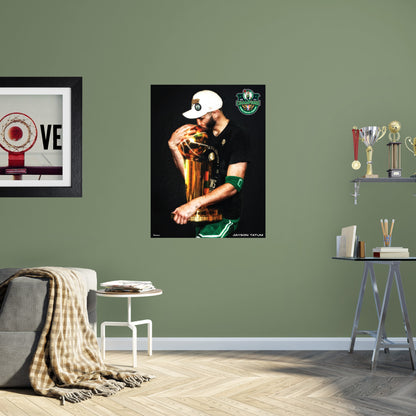 Jayson Tatum - 2024 Champion Trophy Kiss - Peel & Stick Poster - Official NBA - Boston Celtics - Reusable Vinyl Wall Decal