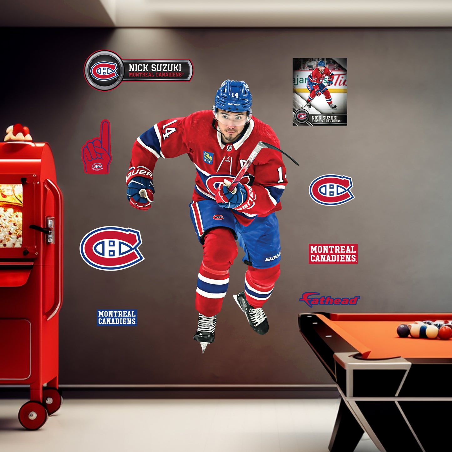 Montreal Canadiens: Nick Suzuki         - Officially Licensed NHL Removable     Adhesive Decal