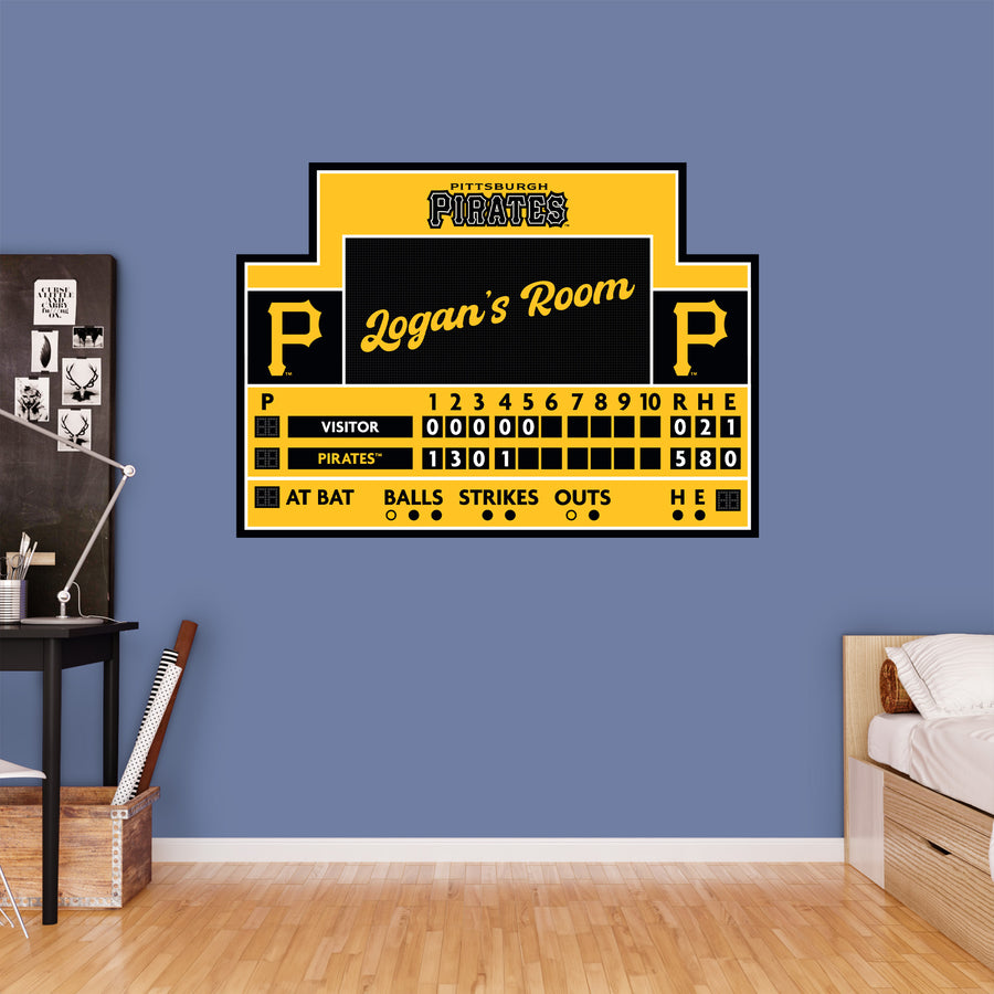 Pittsburgh Pirates - Scoreboard Graphic - With Personalized Name - Official MLB - Vinyl Transfer Decal