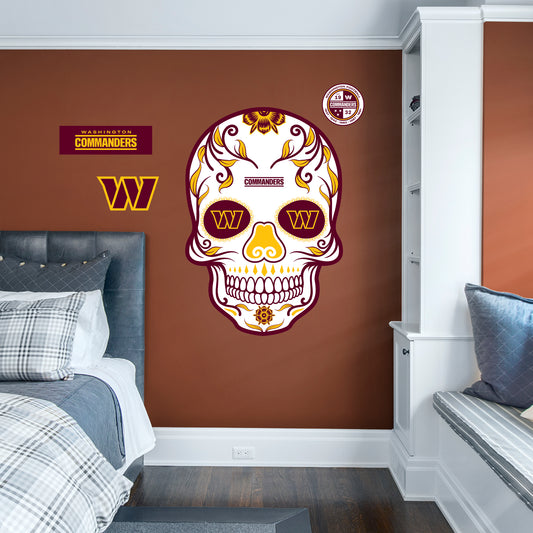 Washington Commanders: Skull - Officially Licensed NFL Removable Adhesive Decal