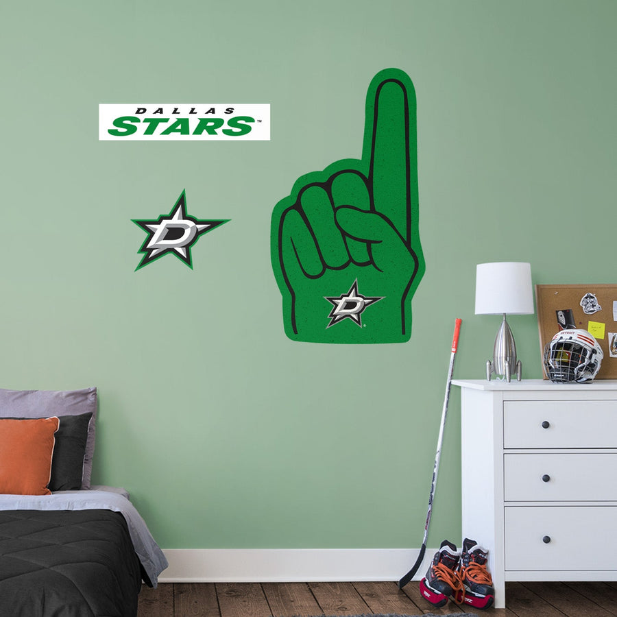 Dallas Stars - RealBig Foam Finger Collection - Official NHL - Reusable Vinyl Wall Decals