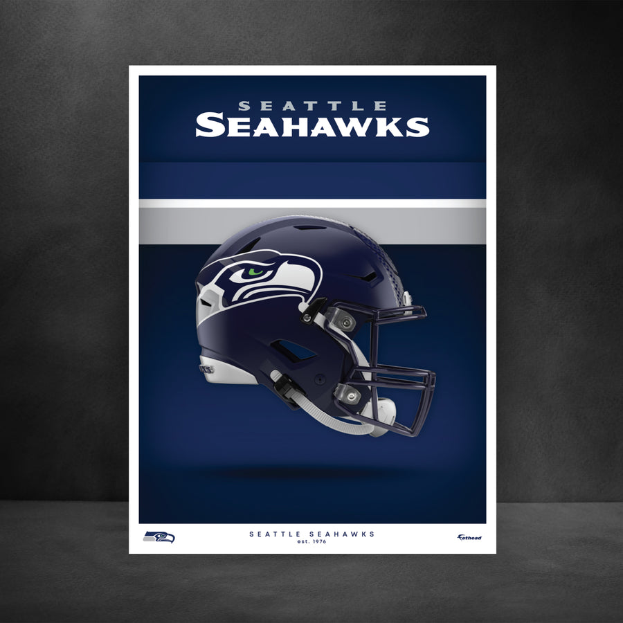 Seattle Seahawks - Helmet Series - Peel & Stick Poster - Official NFL - Reusable Vinyl Wall Decal