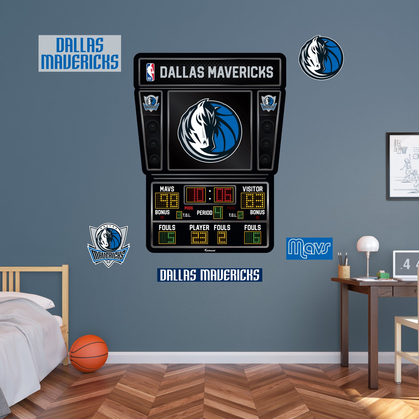 Dallas Mavericks - RealBig Scoreboard Collection - Official NBA - Reusable Vinyl Wall Decals