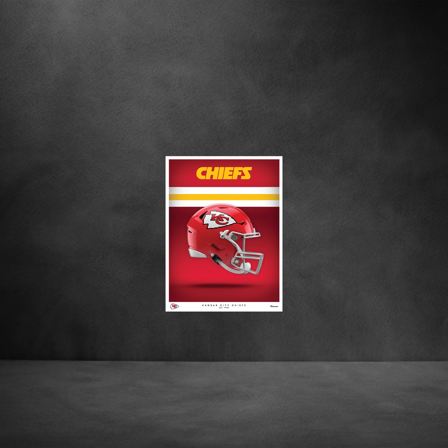 Kansas City Chiefs - Helmet Series - Peel & Stick Poster - Official NFL - Reusable Vinyl Wall Decal