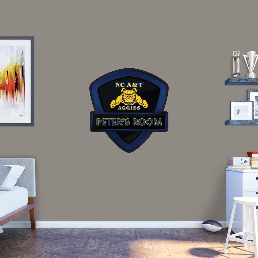 North Carolina A&T Aggies - Badge - With Personalized Name - Official NCAA - Vinyl Transfer Decal