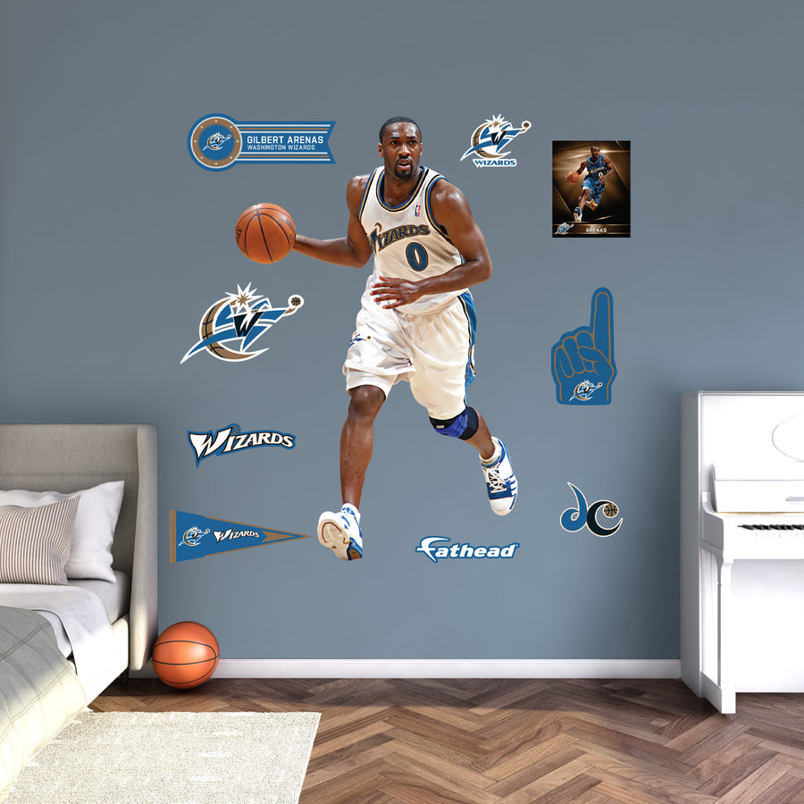 Gilbert Arenas - RealBig Legend Collection - Official NBA - Washington Wizards - Reusable Vinyl Wall Decals