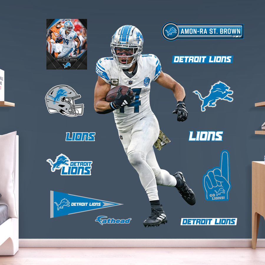 Amon-Ra St. Brown - RealBig Collection - Official NFL - Detroit Lions - Reusable Vinyl Wall Decals #2