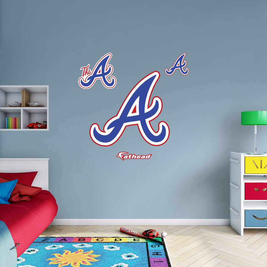 Atlanta Braves - RealBig City Connect Logo Collection - Official MLB - Reusable Vinyl Wall Decals