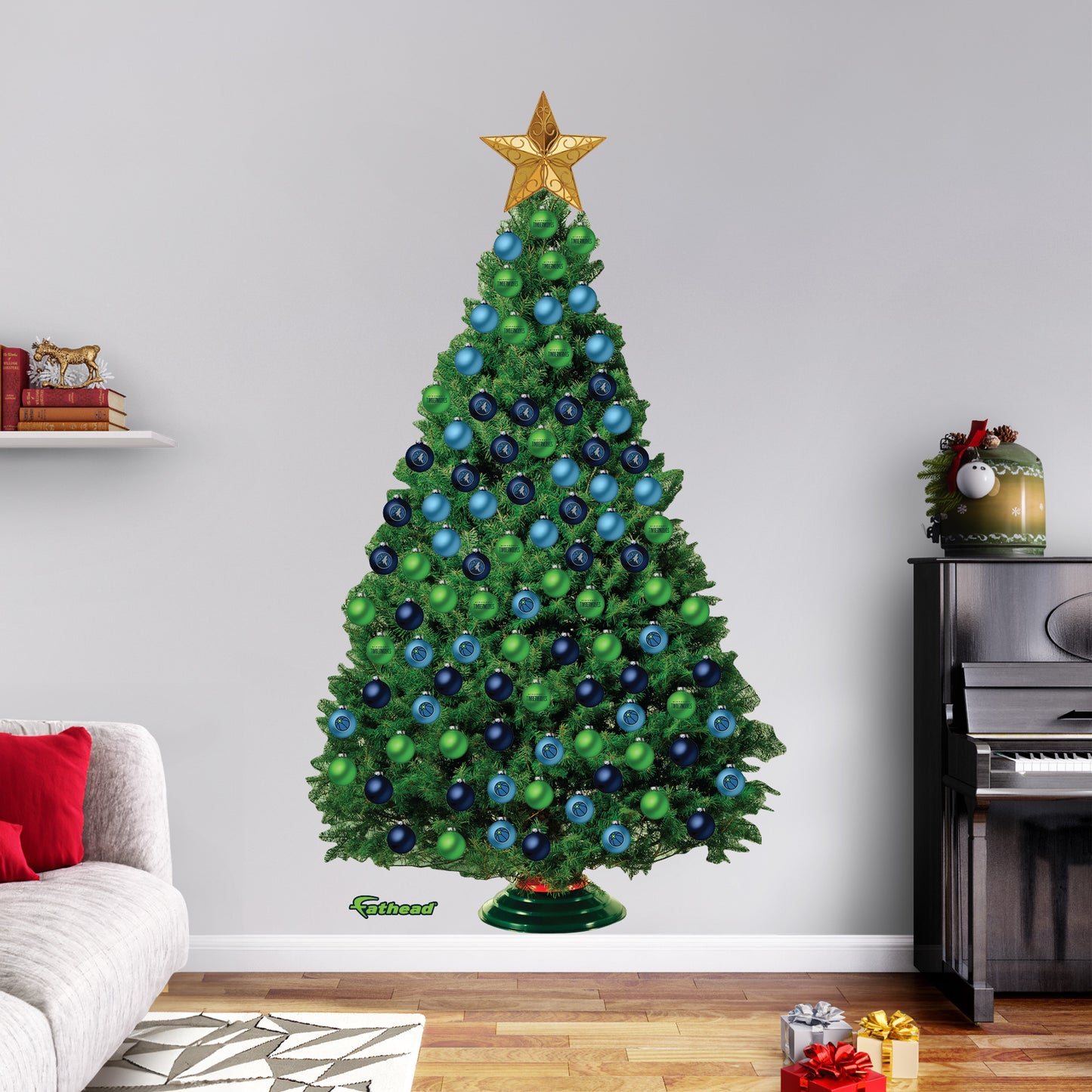 Minnesota Timberwolves:   Dry Erase Decorate Your Own Christmas Tree        - Officially Licensed NBA Removable     Adhesive Decal