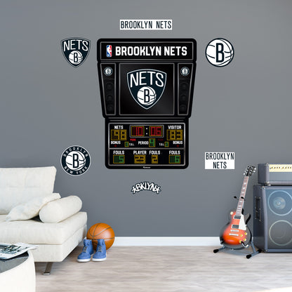 Brooklyn Nets - RealBig Scoreboard Collection - Official NBA - Reusable Vinyl Wall Decals