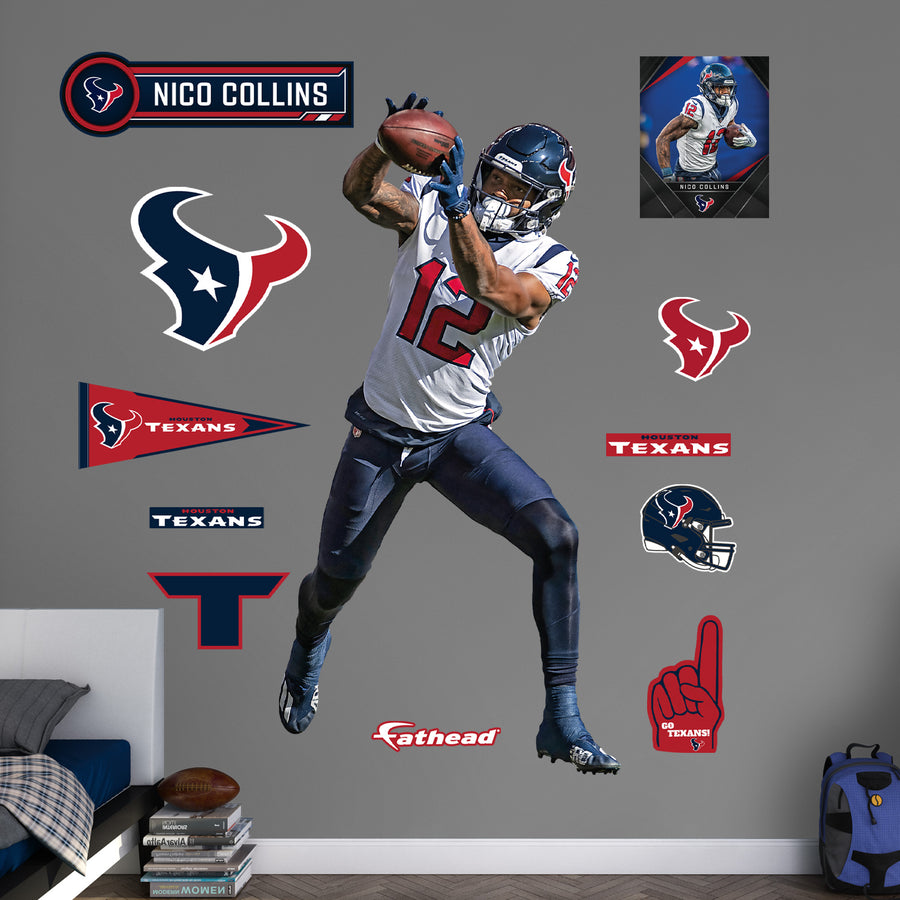 Nico Collins - RealBig Collection - Official NFL - Houston Texans - Reusable Vinyl Wall Decals