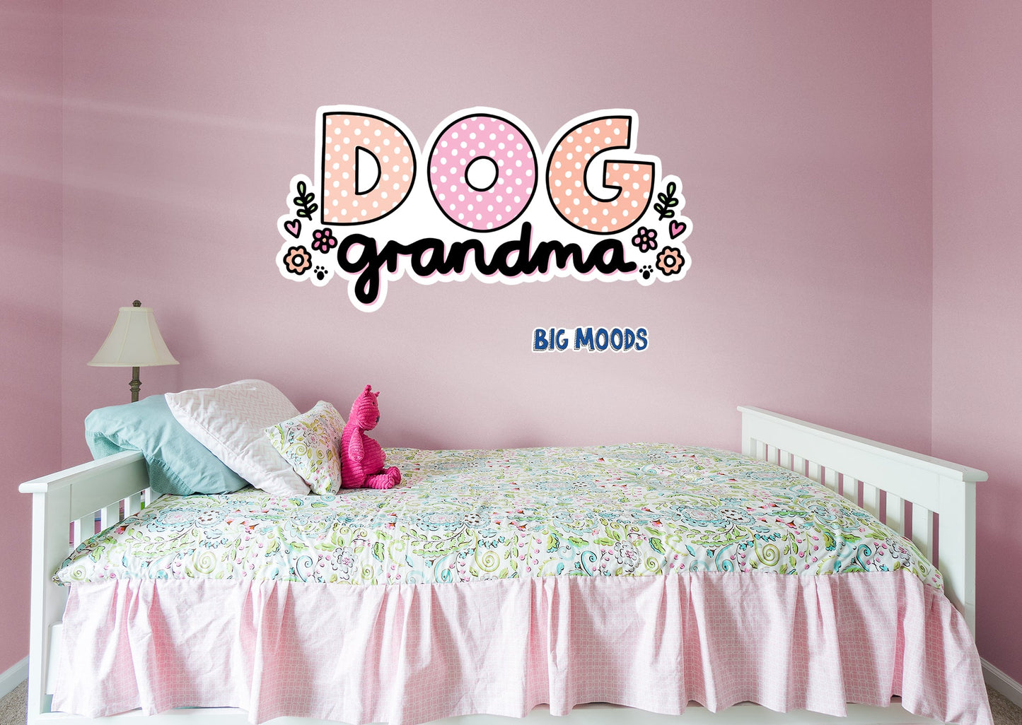 Dog Grandma Polka Dots        - Officially Licensed Big Moods Removable     Adhesive Decal