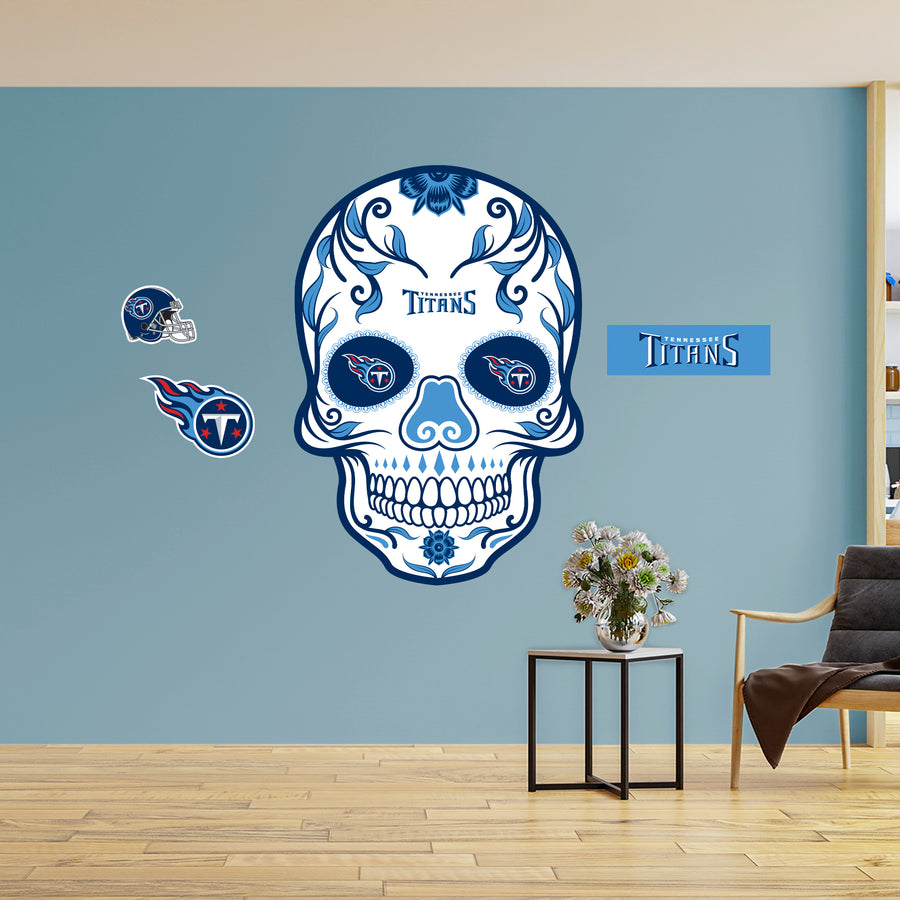 Tennessee Titans - RealBig Skull Collection - Official NFL - Reusable Vinyl Wall Decals
