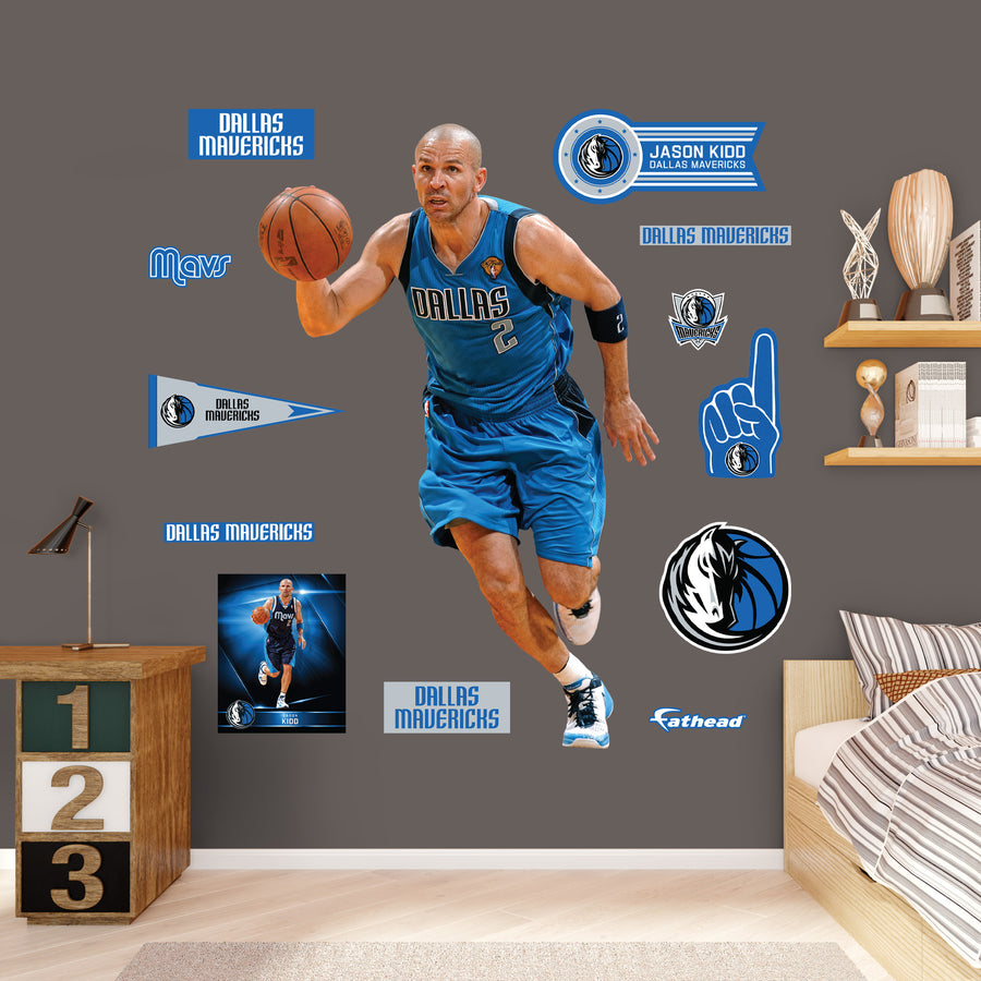 Jason Kidd Mavericks Legend - RealBig Collection - Official NBA - Dallas Mavericks - Reusable Vinyl Wall Decals