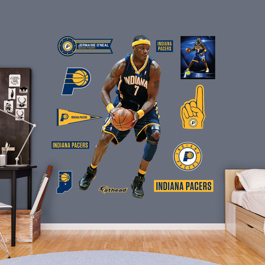 Jermaine O'Neal - RealBig Legend Collection - Official NBA - Indiana Pacers - Reusable Vinyl Wall Decals