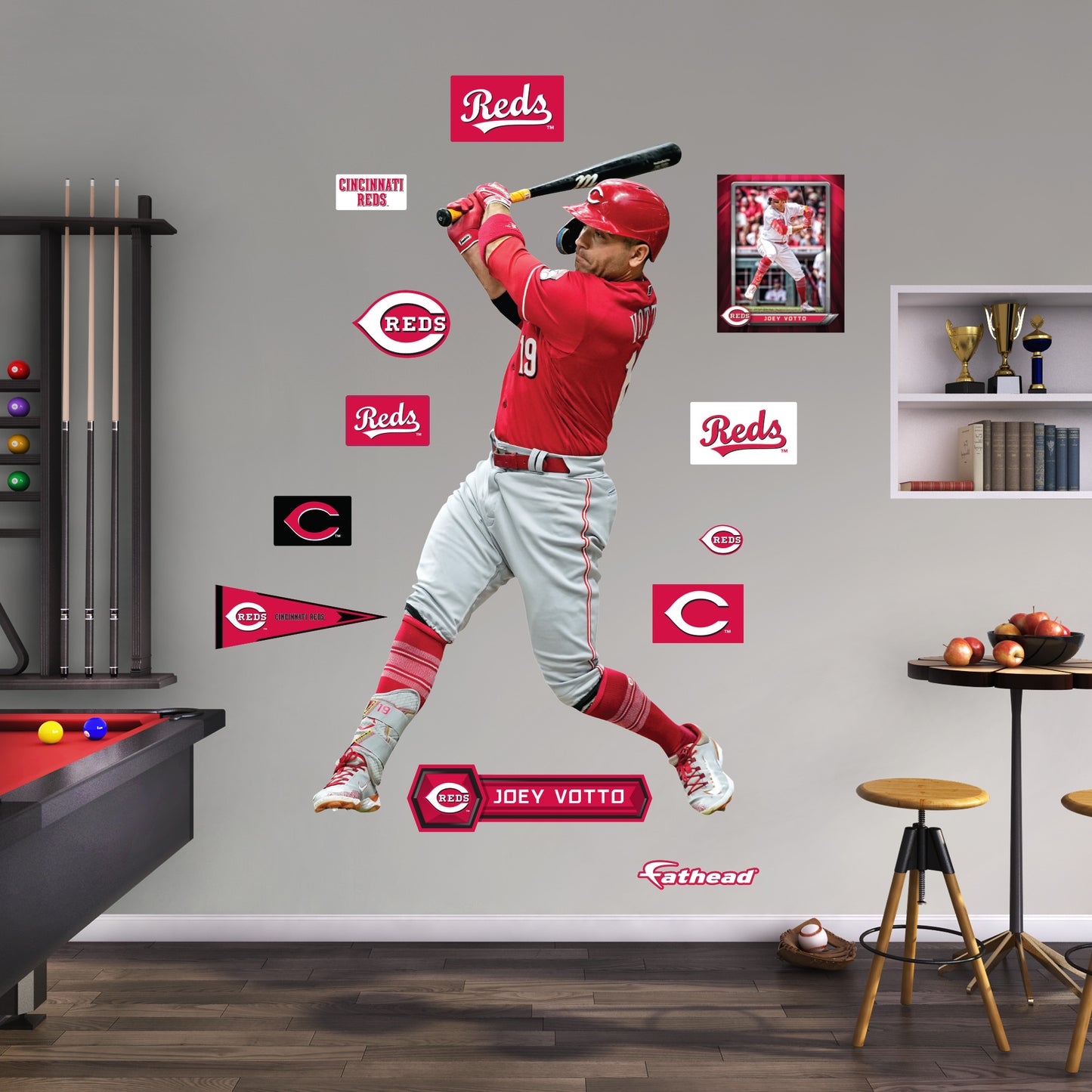 Cincinnati Reds: Joey Votto         - Officially Licensed MLB Removable     Adhesive Decal