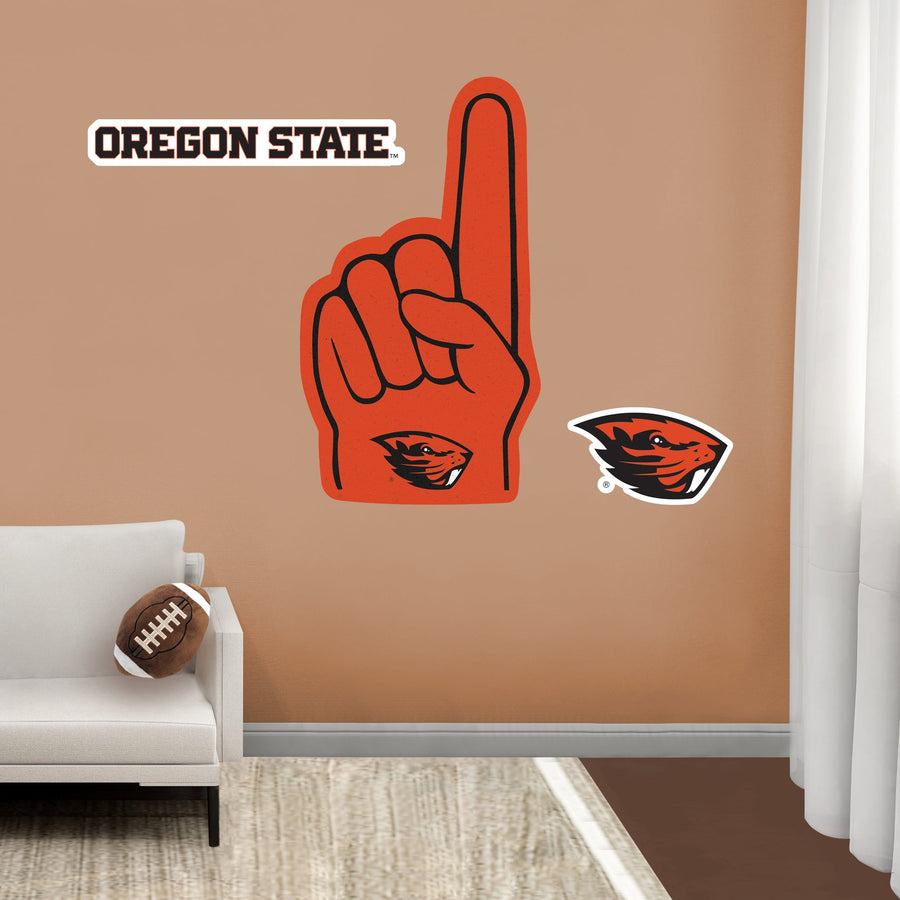 Oregon State Beavers - RealBig Foam Finger Collection - Official NCAA - Reusable Vinyl Wall Decals