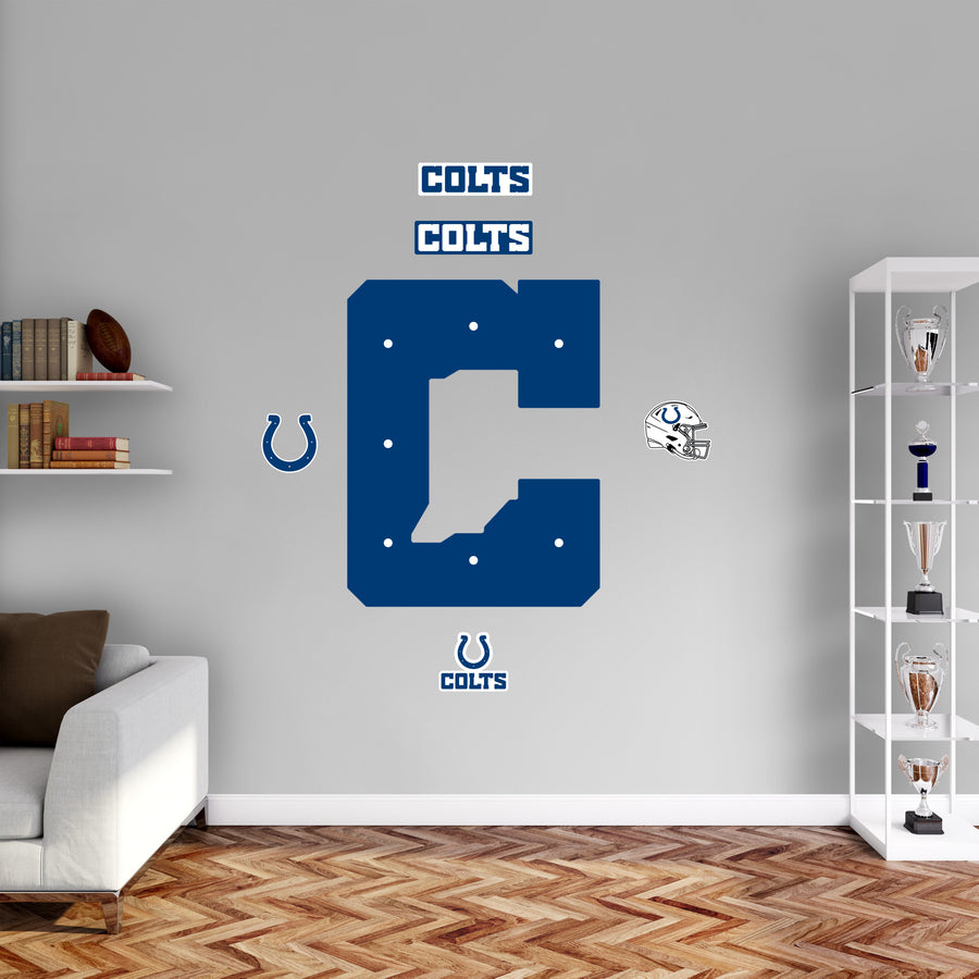 Indianapolis Colts - RealBig C Logo Collection - Official NFL - Reusable Vinyl Wall Decals