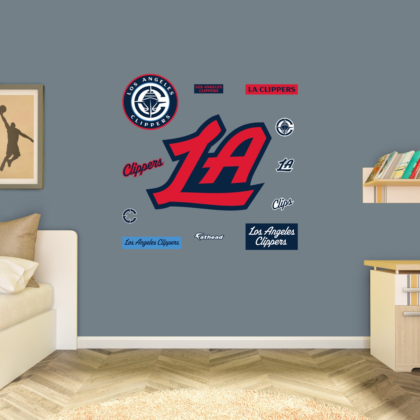 Los Angeles Clippers - RealBig LA Logo Collection - Official NBA - Reusable Vinyl Wall Decals