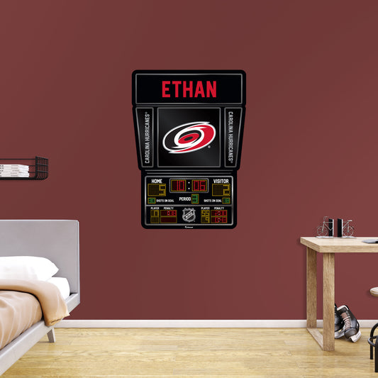 Carolina Hurricanes:  Scoreboard Personalized Name        - Officially Licensed NHL Removable     Adhesive Decal