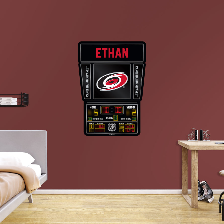 Carolina Hurricanes - Scoreboard Graphic - With Personalized Name - Official NHL - Vinyl Transfer Decal