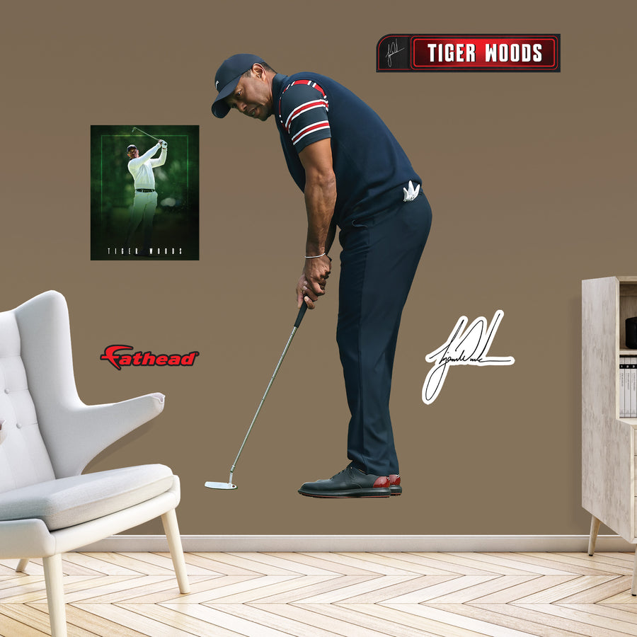 Tiger Woods - RealBig Putting Collection - Officially Licensed - Reusable Vinyl Wall Decals