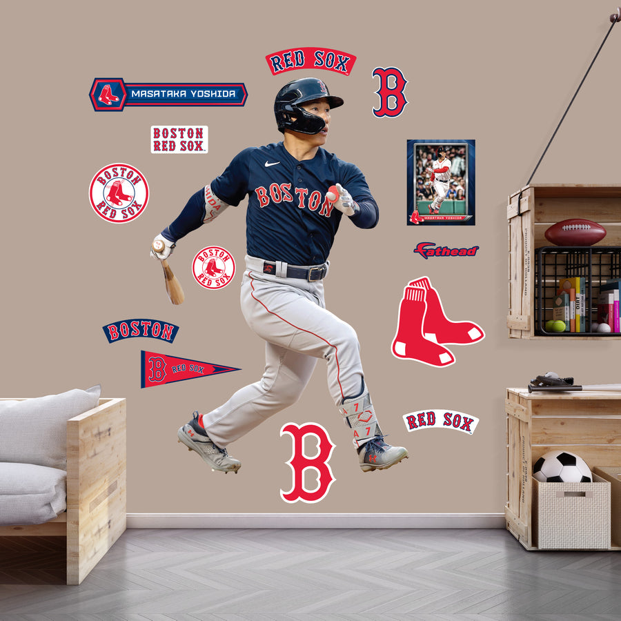 Masataka Yoshida - RealBig Blue Jersey Collection - Official MLB - Boston Red Sox - Reusable Vinyl Wall Decals