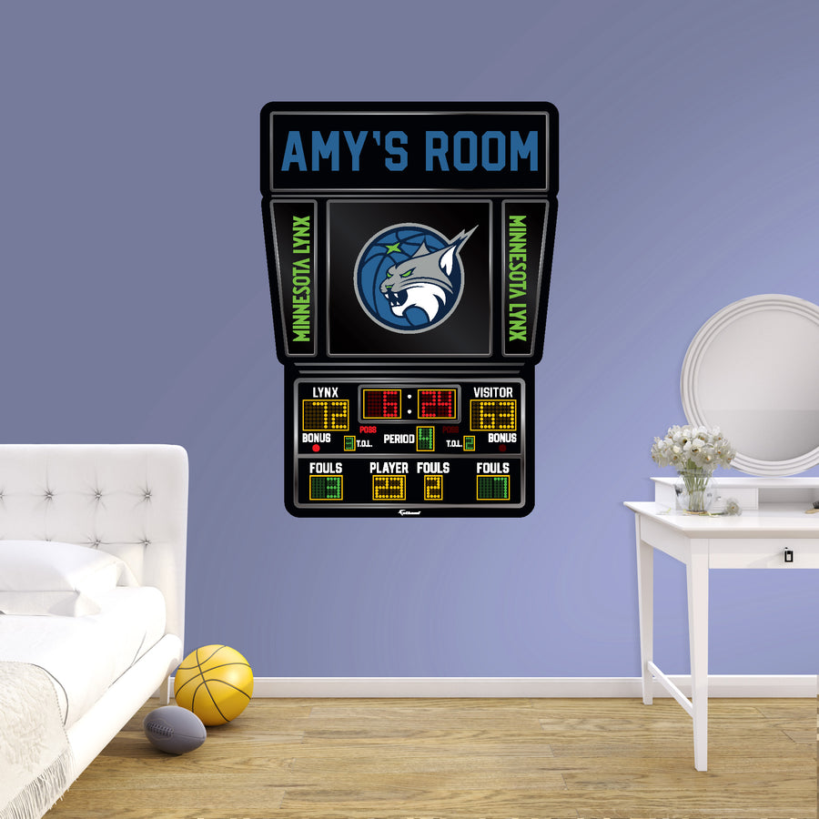 Minnesota Lynx - Scoreboard Graphic - With Personalized Name - Official WNBA - Vinyl Transfer Decal