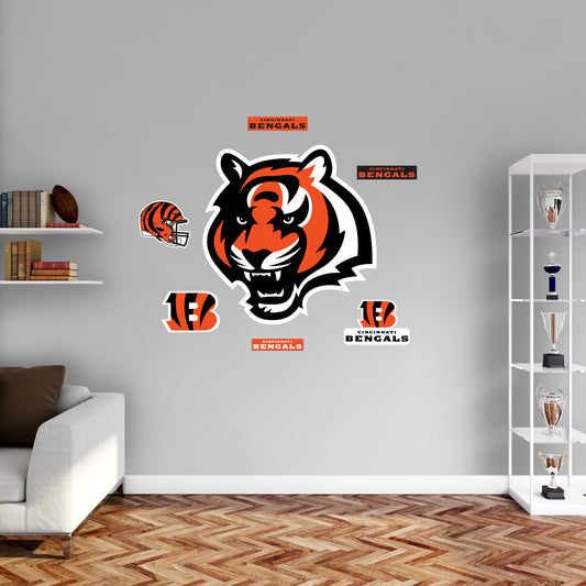 Cincinnati Bengals:   Head Logo        - Officially Licensed NFL Removable     Adhesive Decal