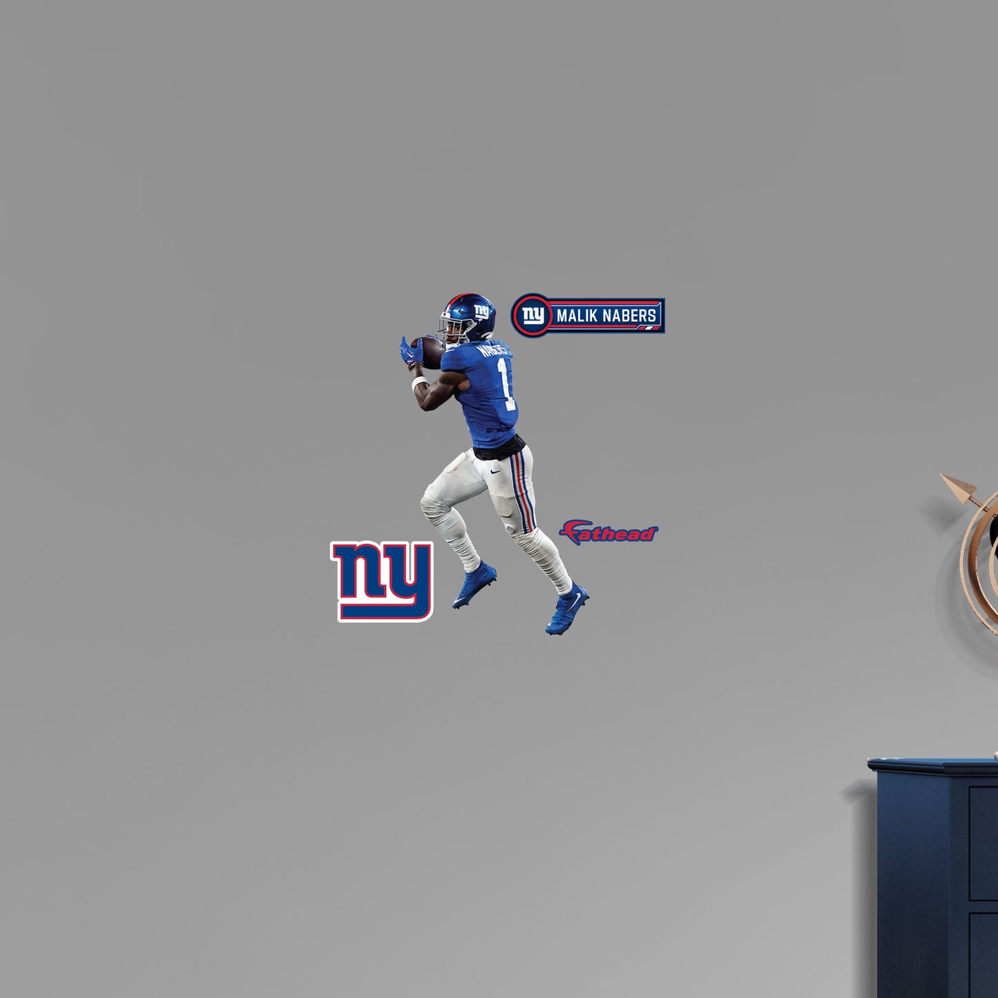 New York Giants - RealBig Malik Nabers Catch Collection - Official NFL - Reusable Vinyl Wall Decals