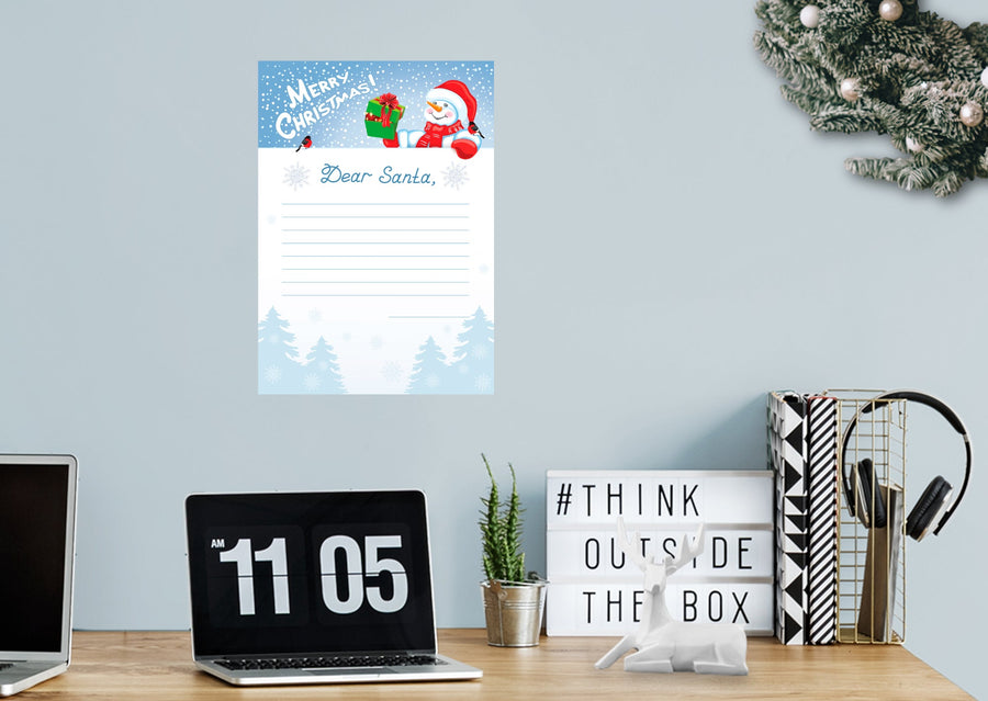 Christmas: Snowman Dry Erase        -   Removable     Adhesive Decal