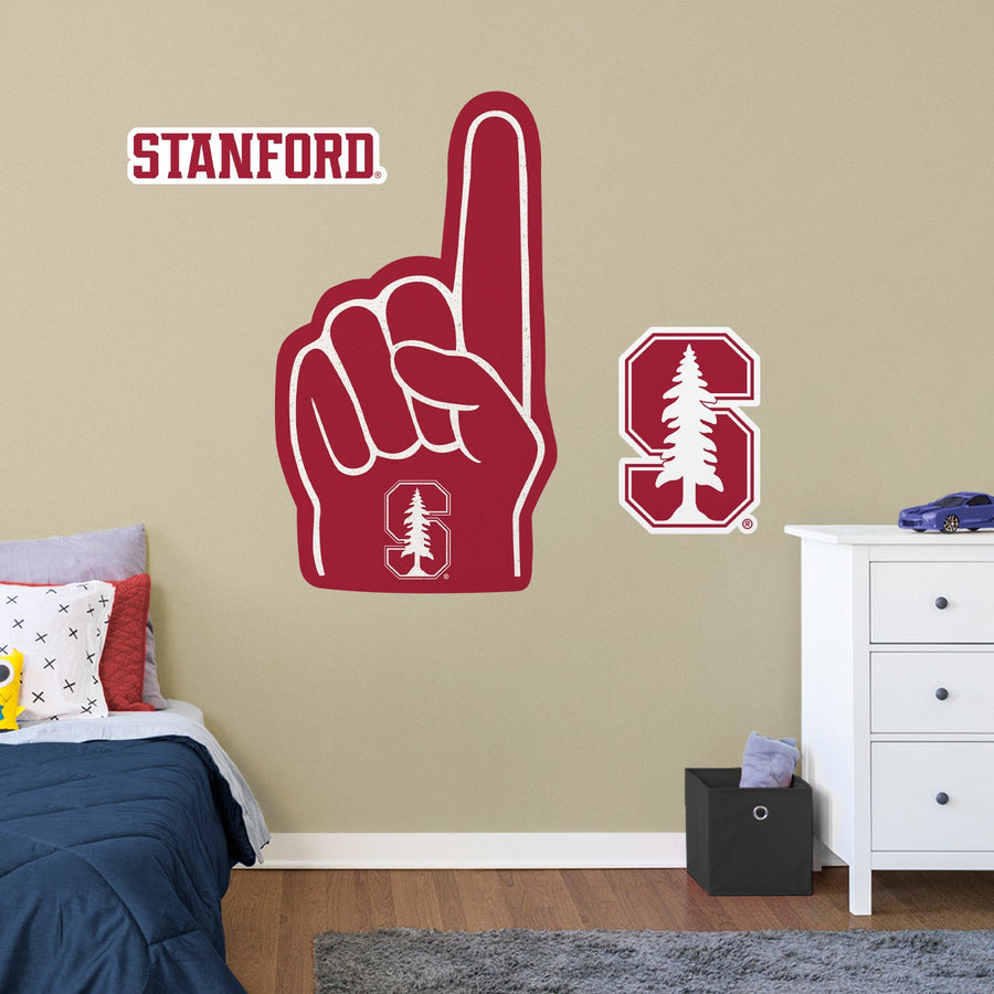 Stanford Cardinal - RealBig Foam Finger Collection - Official NCAA - Reusable Vinyl Wall Decals