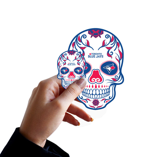 Sheet of 5 -Toronto Blue Jays:   Skull Minis        - Officially Licensed MLB Removable     Adhesive Decal
