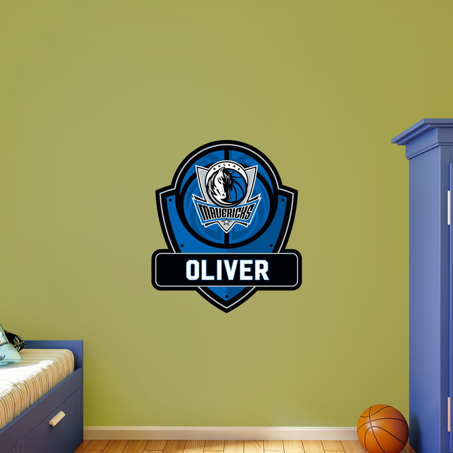 Dallas Mavericks - Badge - With Personalized Name - Official NBA - Vinyl Transfer Decal