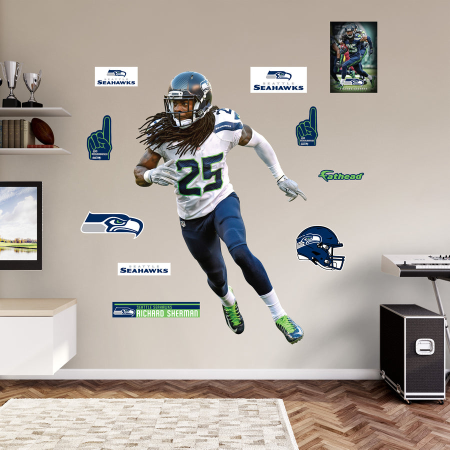 Richard Sherman Legend - RealBig Collection - Official NFL - Seattle Seahawks - Reusable Vinyl Wall Decals