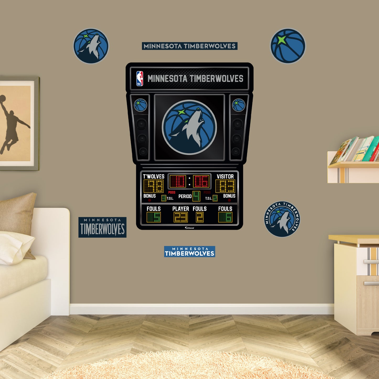 Minnesota Timberwolves - RealBig Scoreboard Collection - Official NBA - Reusable Vinyl Wall Decals