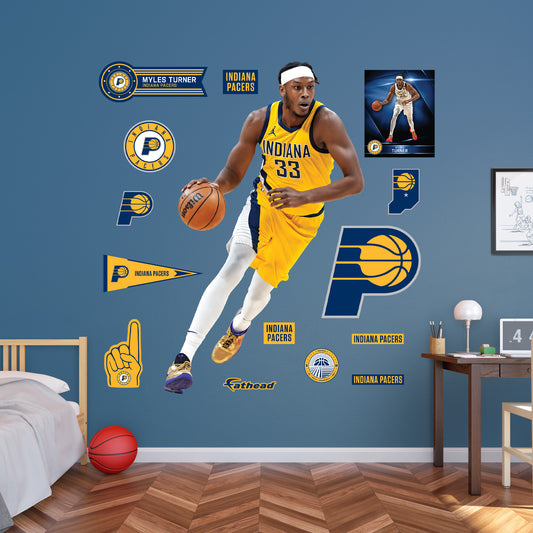 Indiana Pacers: Myles Turner         - Officially Licensed NBA Removable     Adhesive Decal