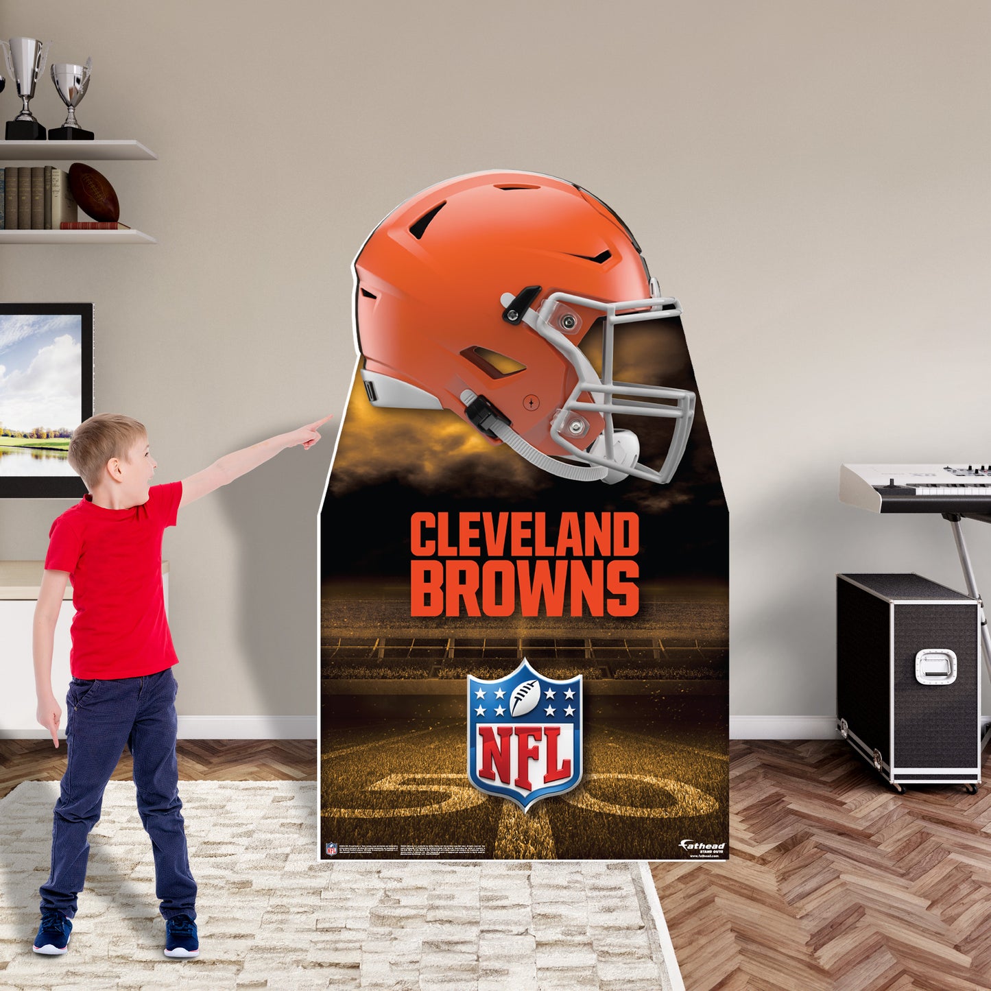 Cleveland Browns:  Helmet  Life-Size   Foam Core Cutout  - Officially Licensed NFL    Stand Out