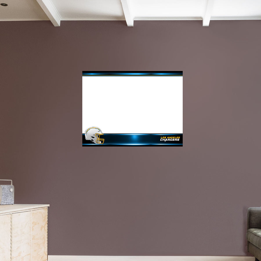 Los Angeles Chargers - Helmet - Dry Erase Whiteboard - Official NFL - Reusable Vinyl Wall Decal