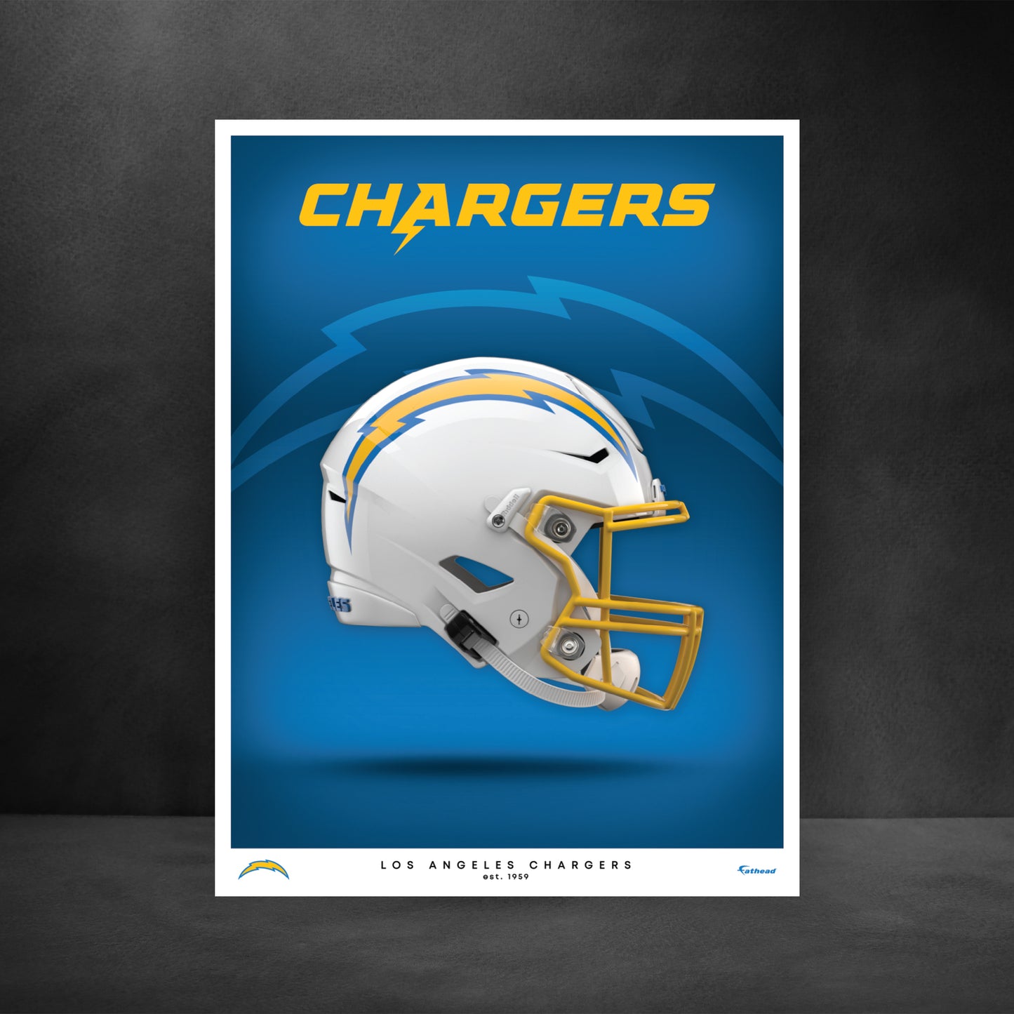 Los Angeles Chargers - Helmet Series - Peel & Stick Poster - Official NFL - Reusable Vinyl Wall Decal