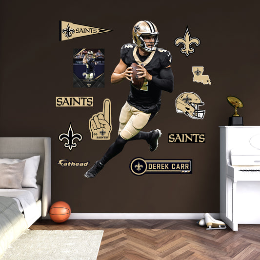 New Orleans Saints: Derek Carr         - Officially Licensed NFL Removable     Adhesive Decal