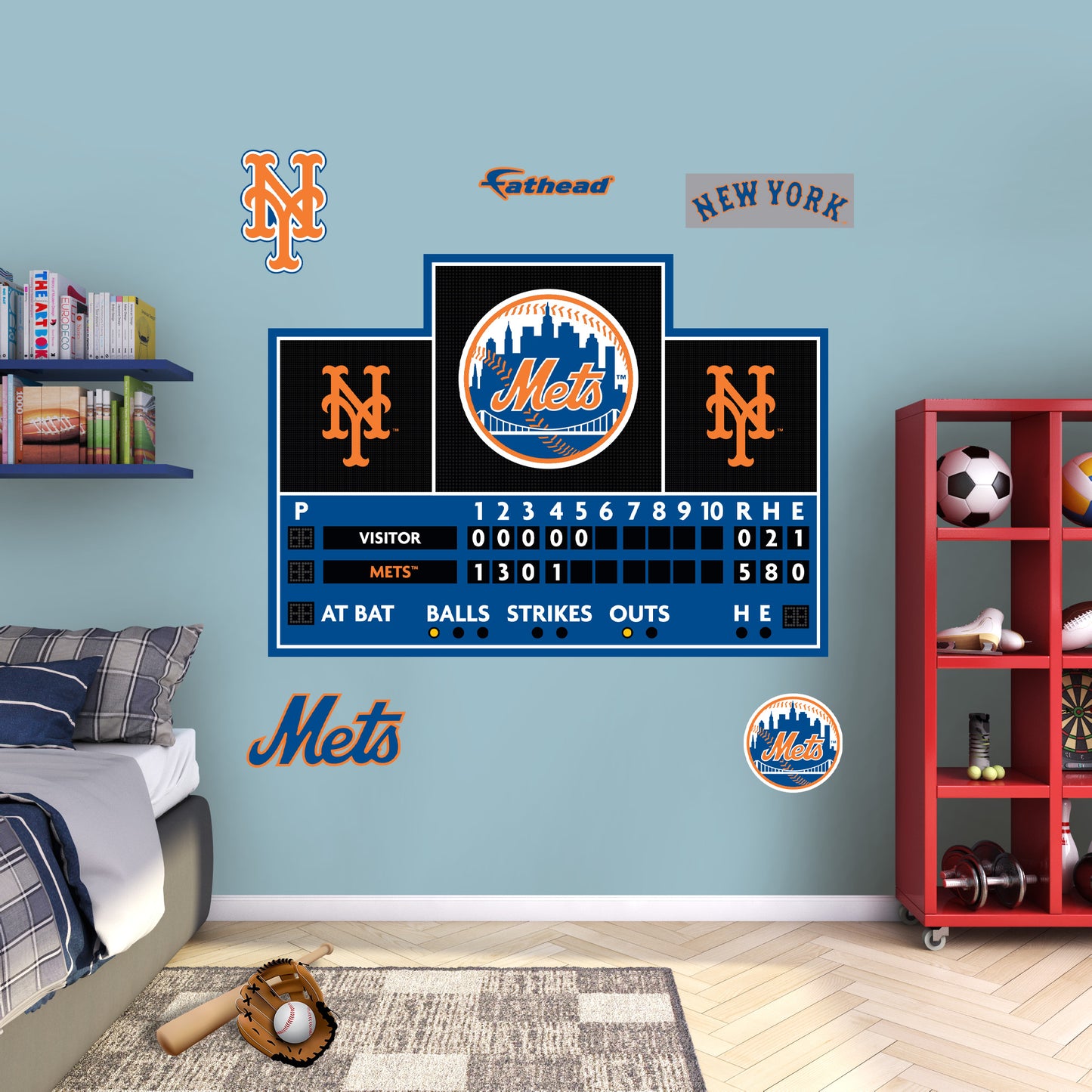 New York Mets:  Scoreboard        - Officially Licensed MLB Removable     Adhesive Decal