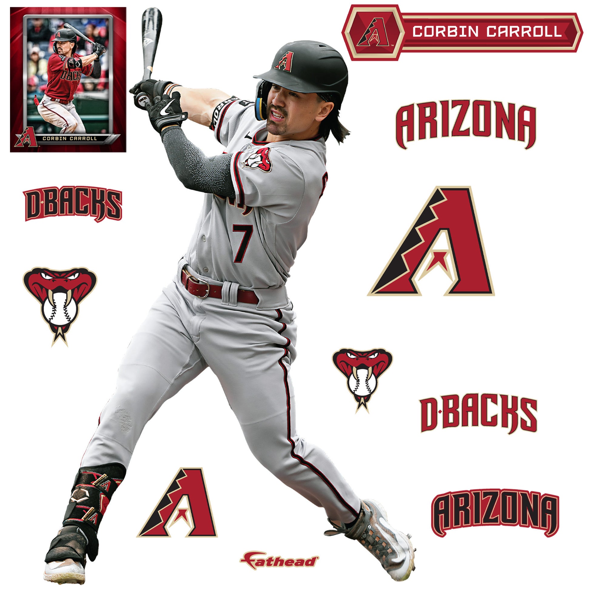 Arizona Diamondbacks: Corbin Carroll 2023 Swing - Officially Licensed MLB  Removable Adhesive Decal