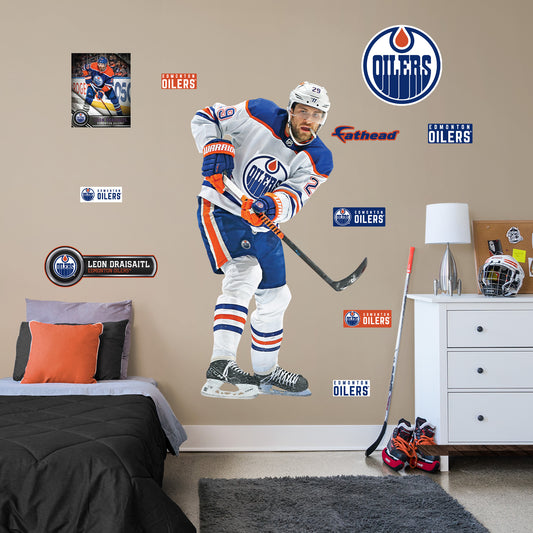 Edmonton Oilers: Leon Draisaitl         - Officially Licensed NHL Removable     Adhesive Decal
