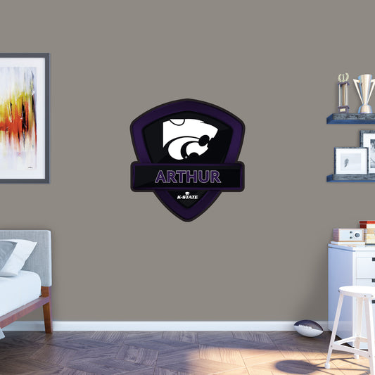Kansas State Wildcats:  2023 Badge Personalized Name        - Officially Licensed NCAA Removable     Adhesive Decal
