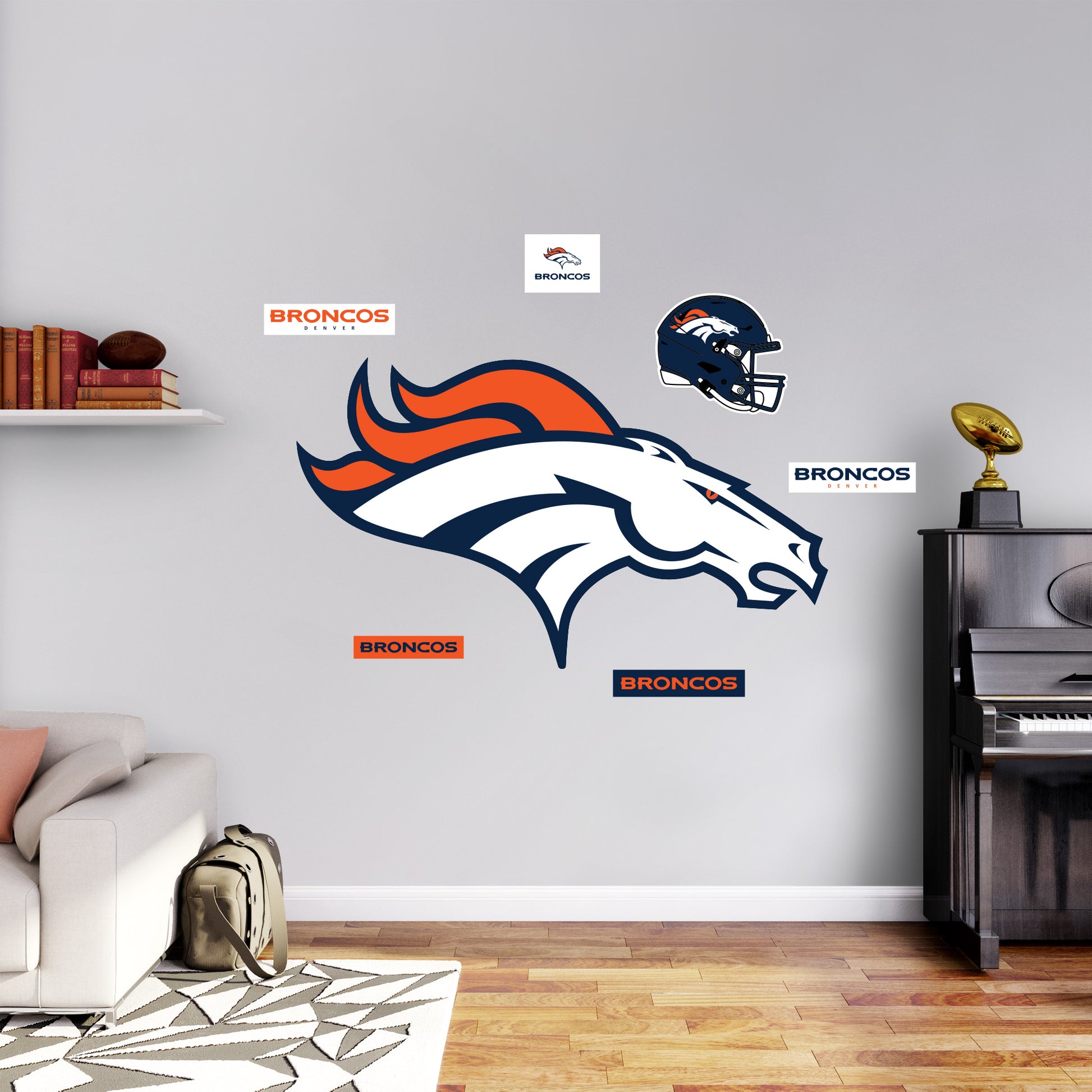 Fathead Multi - Denver Broncos Logo Large Removable Decal