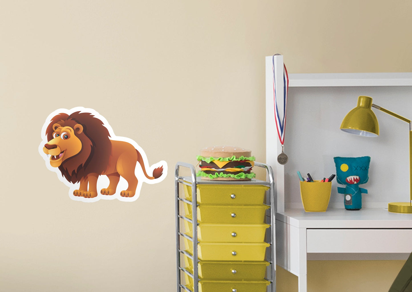 Jungle:  Lion Icon        -   Removable     Adhesive Decal