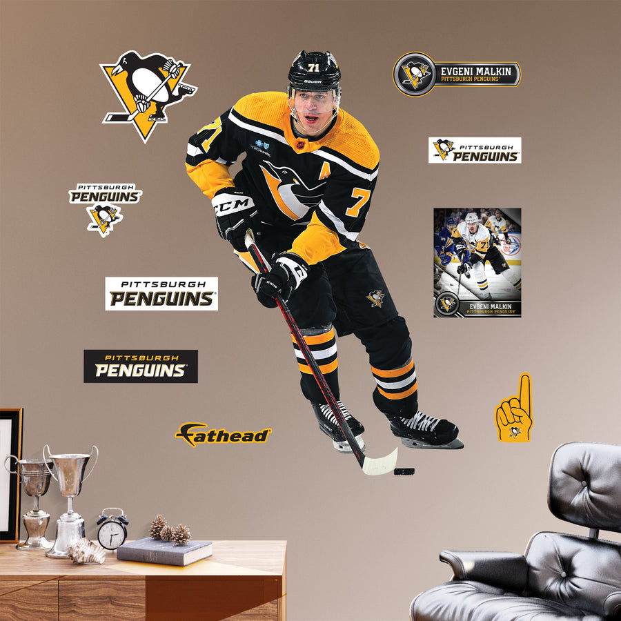 Evgeni Malkin - RealBig Throwback Collection - Official NHL - Pittsburgh Penguins - Reusable Vinyl Wall Decals