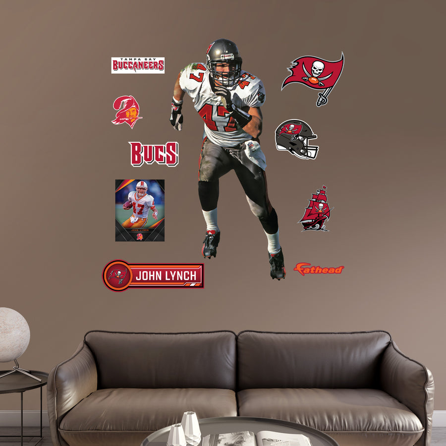John Lynch - RealBig Legend Collection - Official NFL - Tampa Bay Buccaneers - Reusable Vinyl Wall Decals