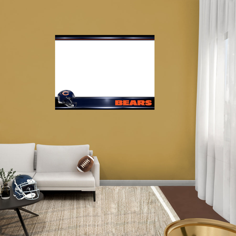Chicago Bears - Helmet - Dry Erase Whiteboard - Official NFL - Reusable Vinyl Wall Decal